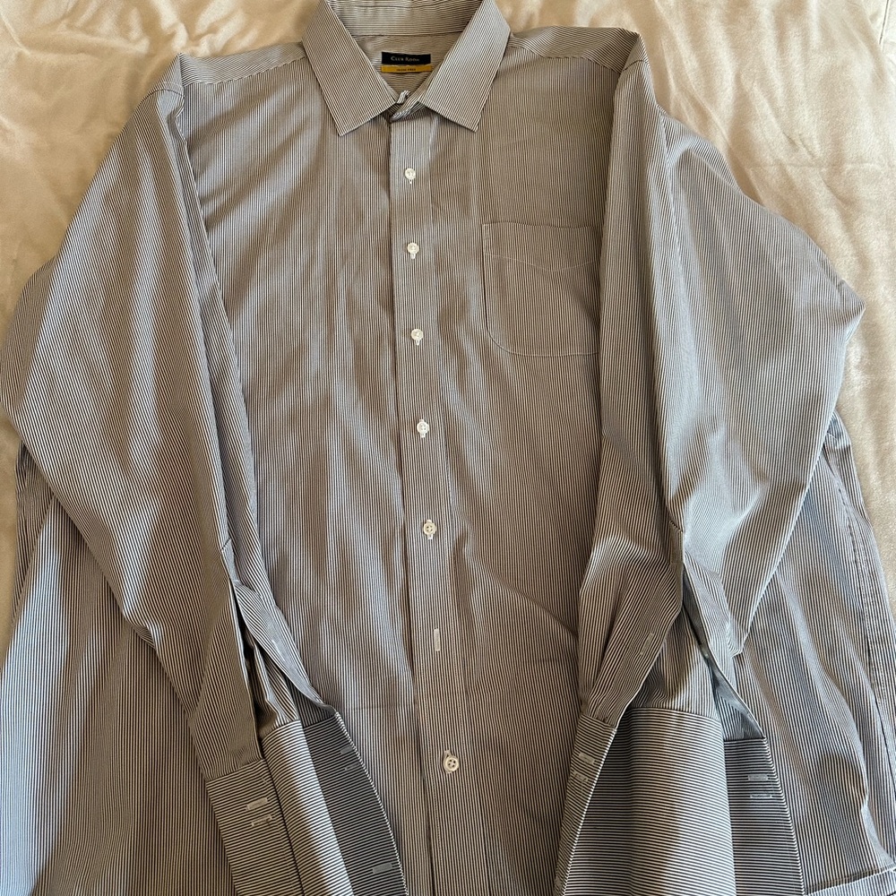 Men’s Club Room Iron Free Casual Dress Shirt Size 18.5, 36/37, XXL